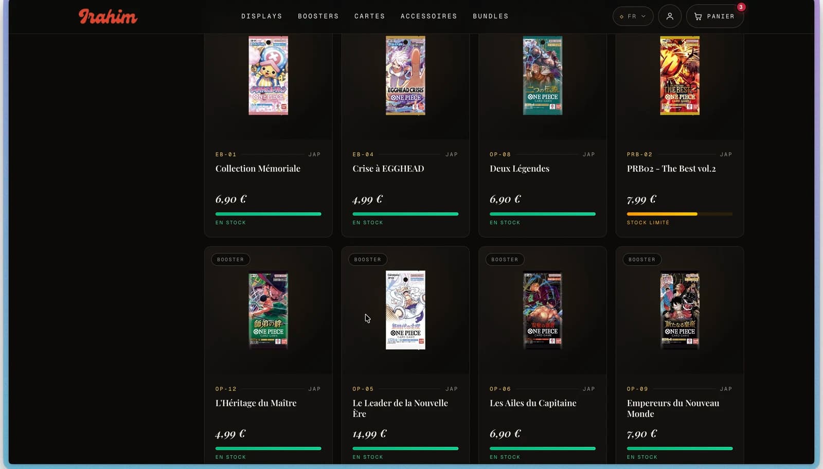 IrahimCorp — catalogue de boosters