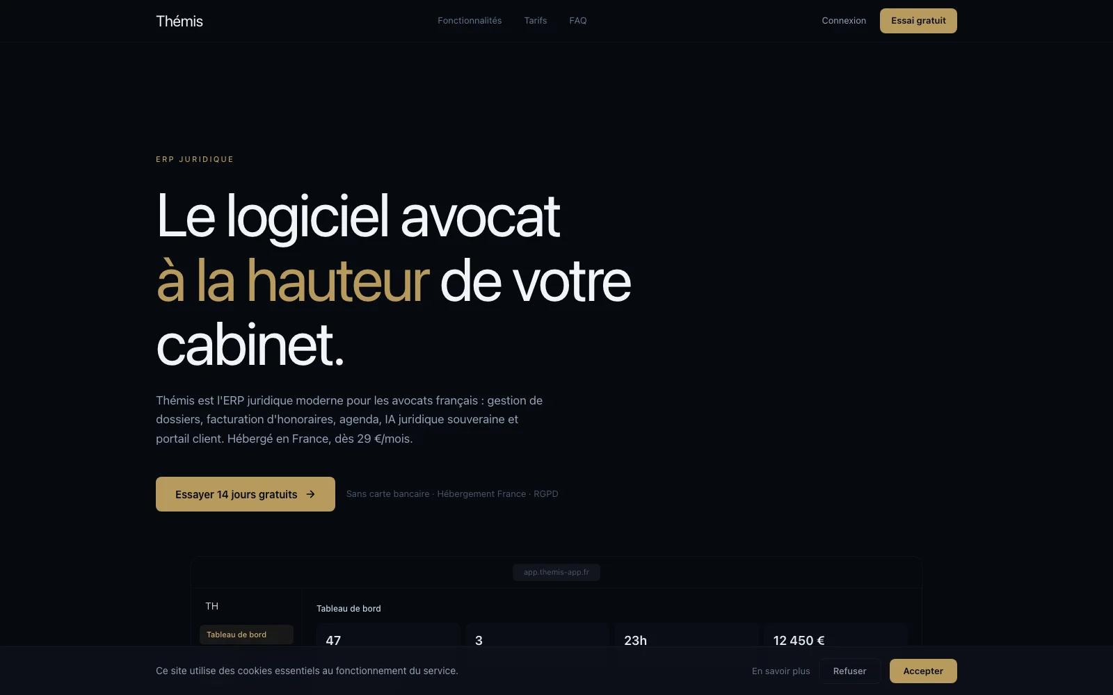 JurisFlow / Themis — interface avocat